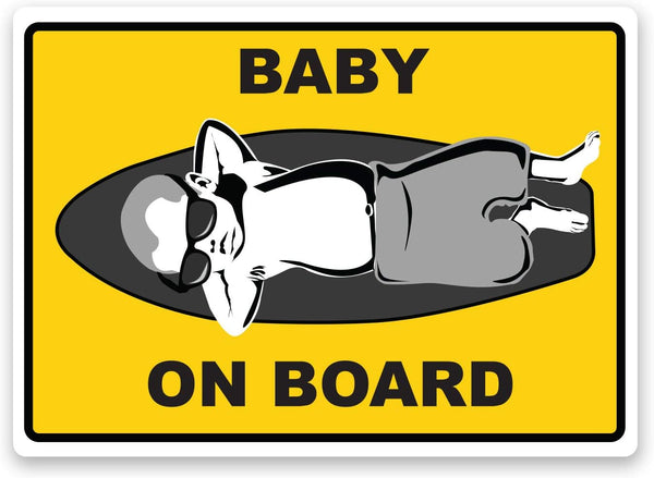 6"x8" Cool wearing sunglasses Baby on Board Vinyl Weatherproof Anti-UV Decal/Sticker