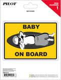 6"x8" Cool wearing sunglasses Baby on Board Vinyl Weatherproof Anti-UV Decal/Sticker