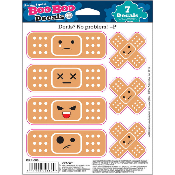 GRP-609 Band Aid Faces 6" x 8" Vinyl Decals with UV Protection. Easy Peel and Stick.