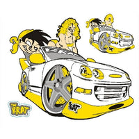 6"x8" LT-00162 Yellow Cruise Brat Graphic Lethal Threat Vinyl Weatherproof Anti-UV Decal/Sticker (2 packs)