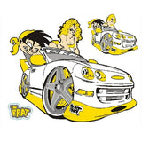 6"x8" LT-00162 Yellow Cruise Brat Graphic Lethal Threat Vinyl Weatherproof Anti-UV Decal/Sticker (2 packs)