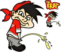 6"x8" LT-00164 Red Brat Pee Graphic Lethal Threat Vinyl Weatherproof Anti-UV Decal/Sticker (2 packs)