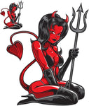 6"x8" Devil Girl Vinyl Weatherproof Anti-UV Decal/Sticker( 2 packs )