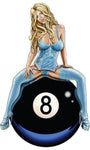 6"x8" 8-Balls Girl Babe Vinyl Weatherproof Anti-UV Decal/Sticker Lethal Threat Design (2 packs)