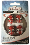 Marvel Avengers Spider-Man Car Wheel Tire Valve Caps Set Stems SUV Truck