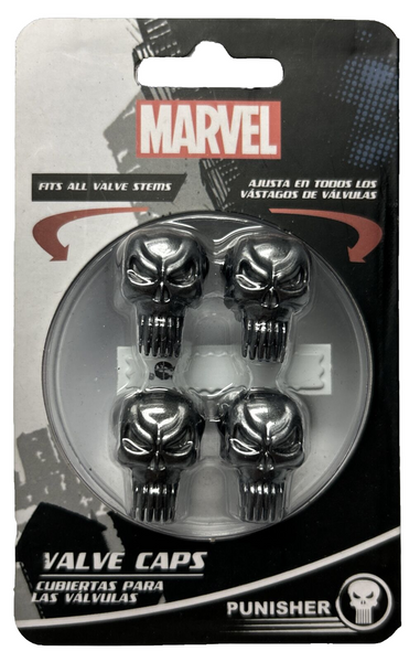 Marvel Punisher Car Wheel Tire Valve Caps Fits All Stems Truck SUV Mini van Bike