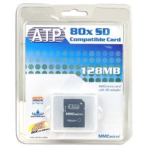 ATP AF128MC 128MB MMC micro Memory Card w/ SD Card Adapter